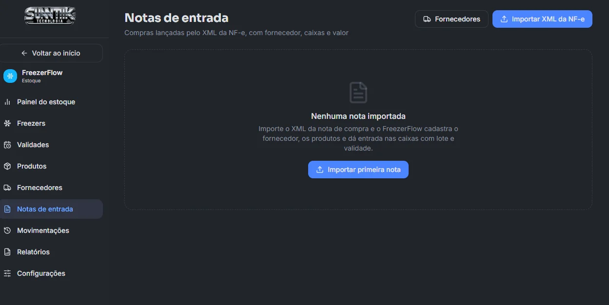Importação de nota fiscal no GelaFlow